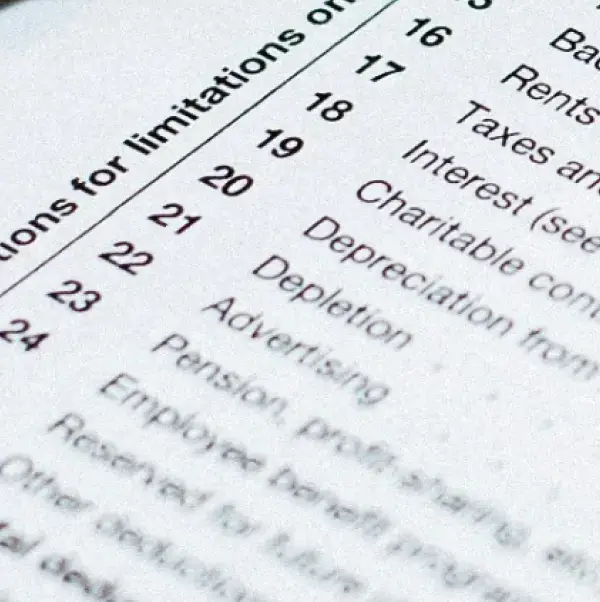 Tax form fading into focus