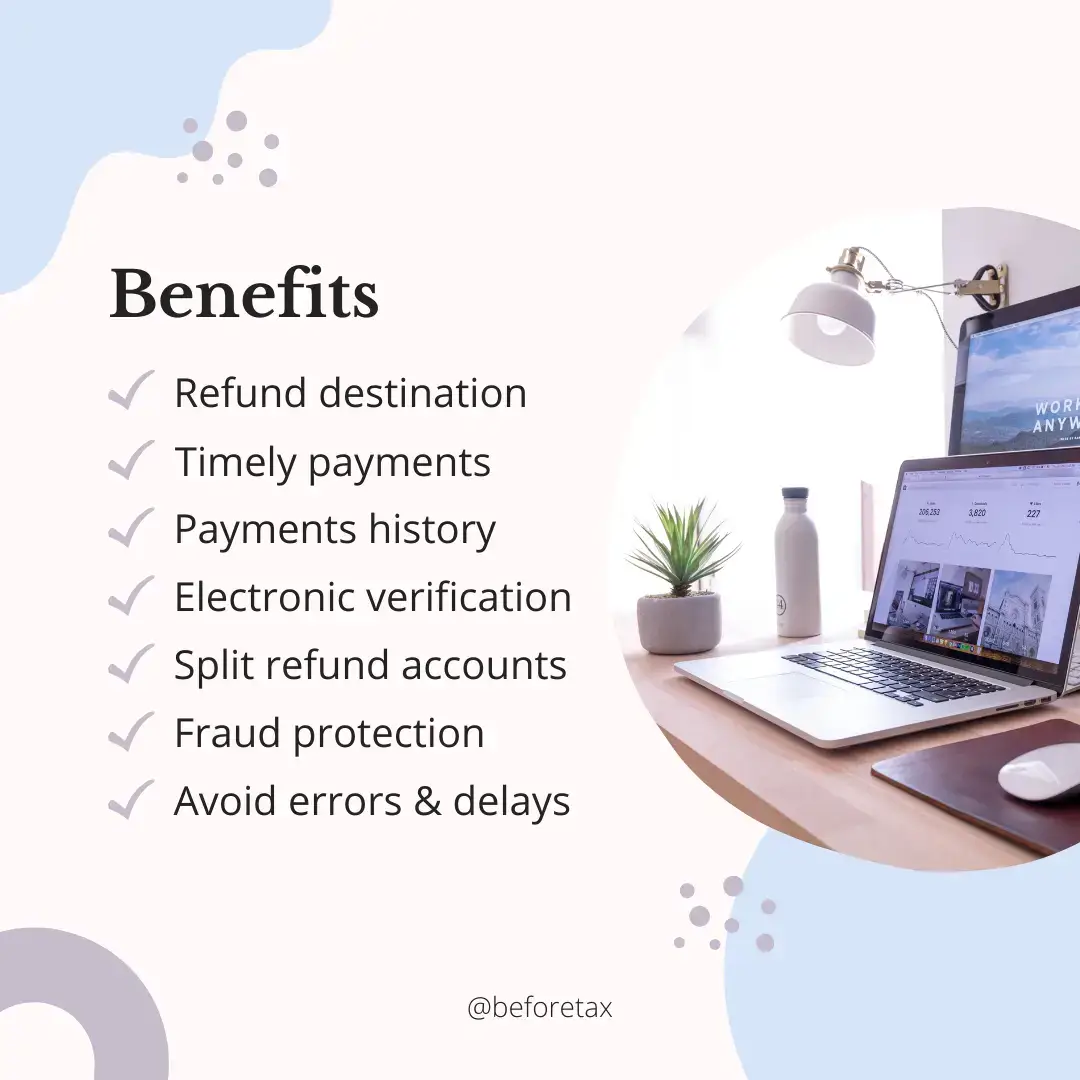 Simplifyied list of the 7 reasons to use bank accounts with tax prep software